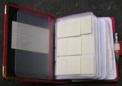 pocket organizer with blank stickies